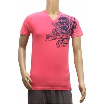 Generic Mens Hosiery Mix Printed Men Tshirts (Dark Pink, S)