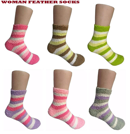 OS Women Girls Fuzzy Socks Winter Warm Feather Slipper Soft Socks PRODUCT CODE (OS0010082)