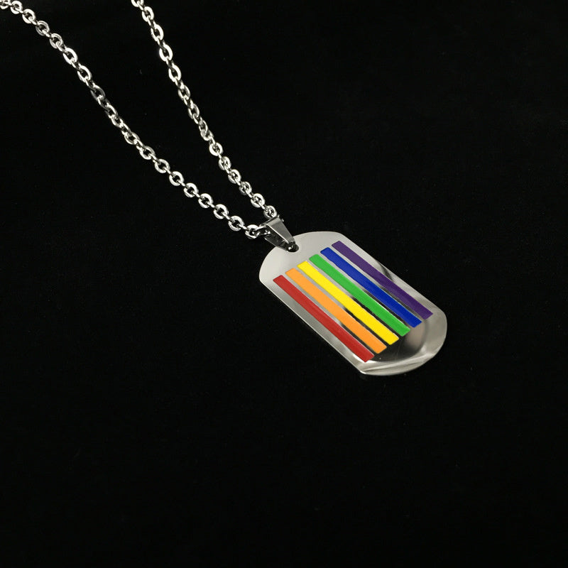 Six Color Rainbow Necklace Hip Hop Fashion Brand Jewelry