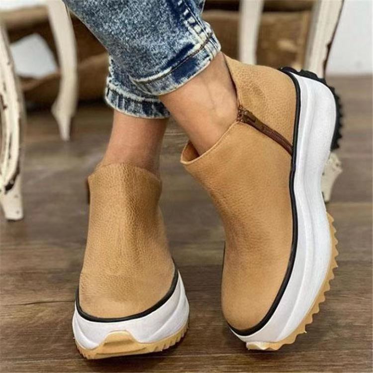 Pure Color Round Toe Viscose Shoes Casual Solid Color