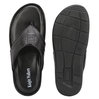 OS Men's Black Leather Slippers PRODUCT CODE (OS0007036)