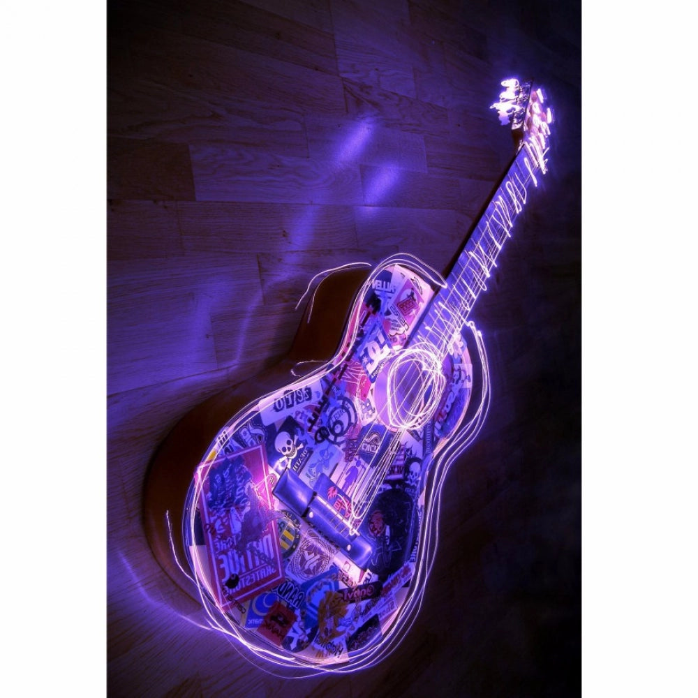 Purple Color Lighting Guitar Mobile Case Cover