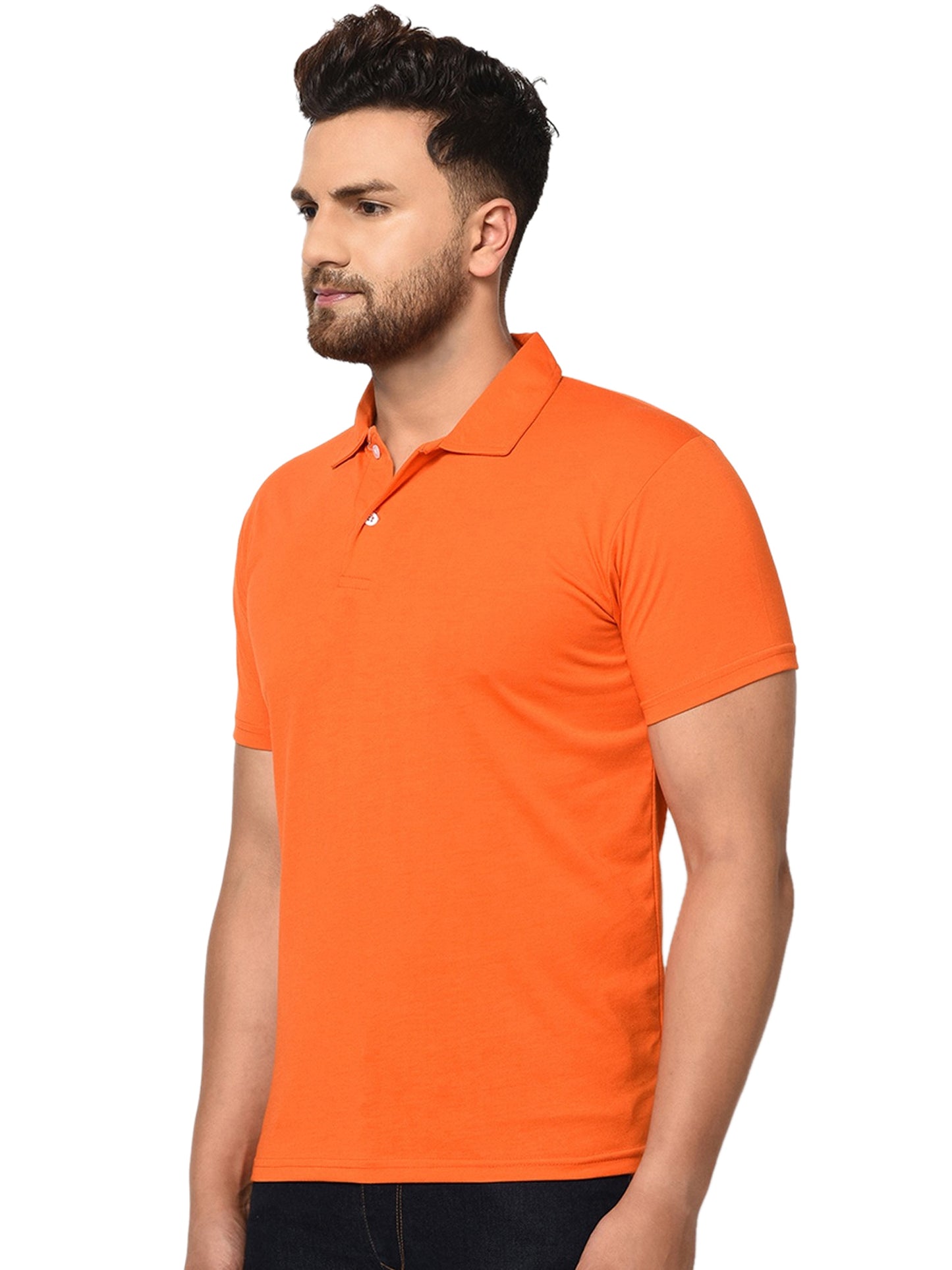 OS Cotton Blend Solid Half Sleeves Mens Polo T-Shirt PRODUCT CODE (OS0005506)