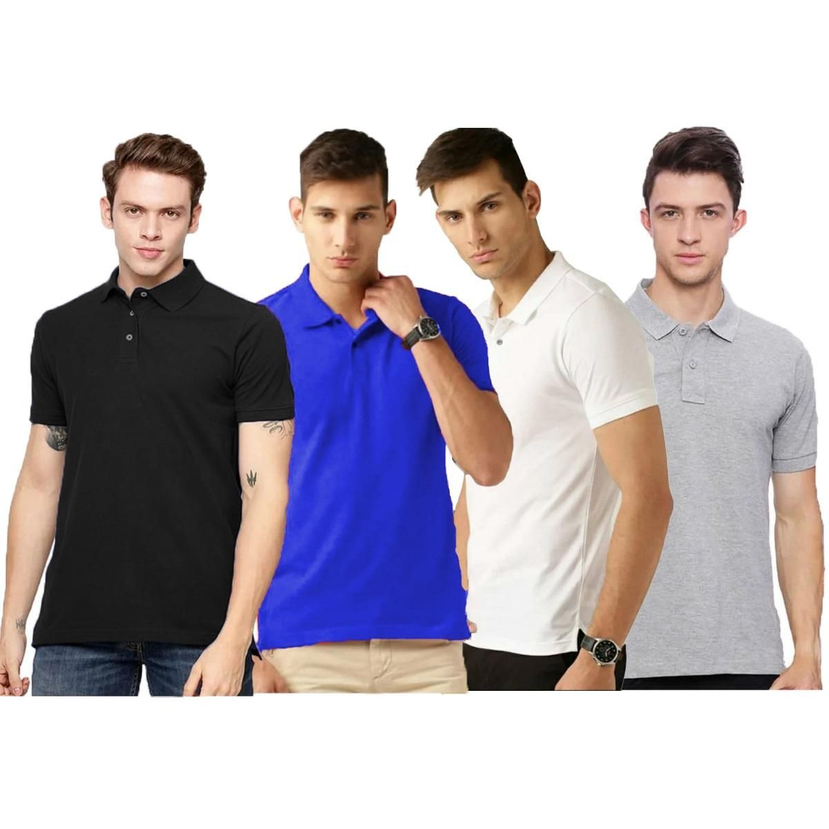 OS Joggers Park Pack of 4 Polo Matte T-Shirts For Mens PRODUCT CODE (OS0005004)