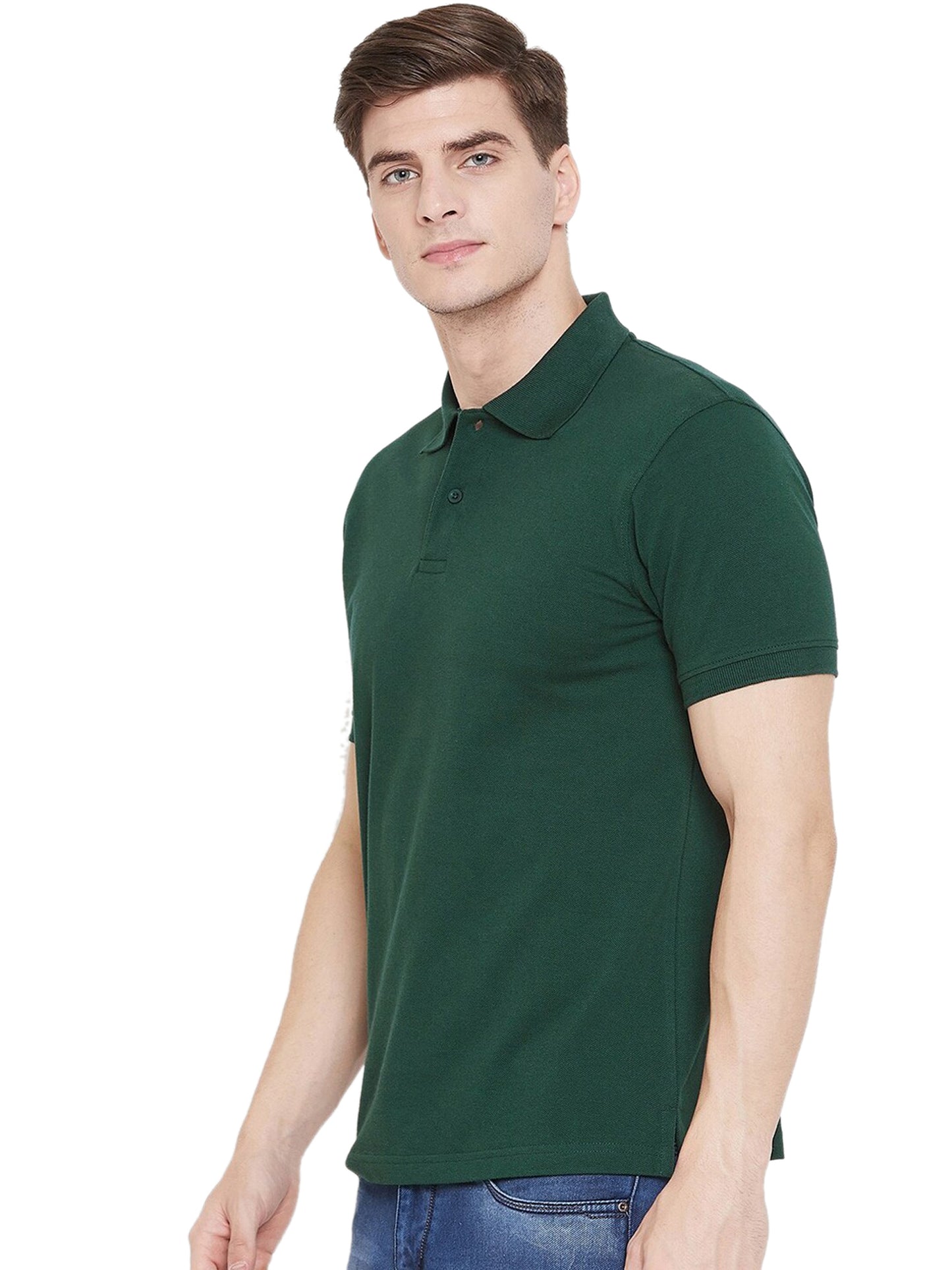 OS Cotton Blend Solid Half Sleeves Mens Polo Neck T-Shirt (Pack of 4) PRODUCT CODE (OS0005504)