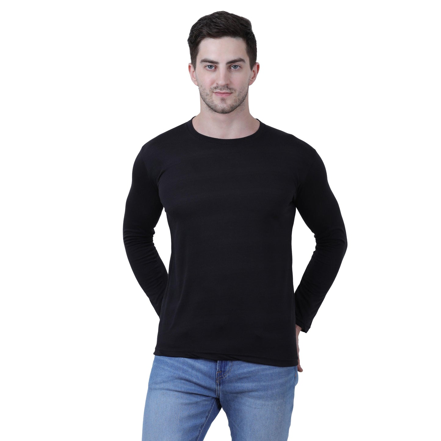 OS Cotton Blend Solid Full Sleeves T-Shirt PRODUCT CODE (OS0005523)