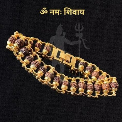 OS Gold Plated Rudraksha Bracelet for Men PRODUCT CODE (OS0009016)