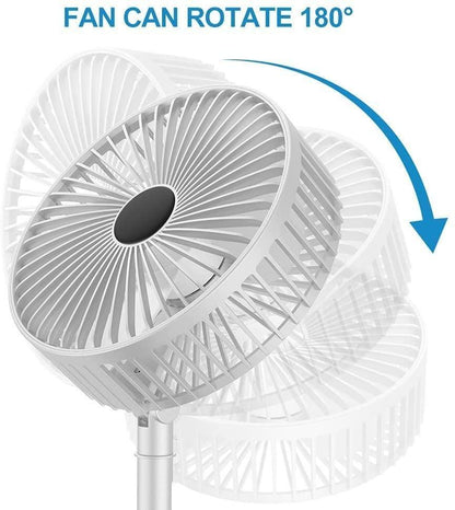 OS Adjustable Height Telescopic Rechargeable Standing Fan Rechargeable Pedestal Fan PRODUCT CODE(OS0008377)