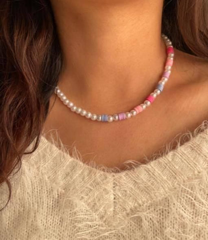 PD Enterprise Glass Bead Pearl Necklace Multicolor PRODUCT CODE (OS0006719)