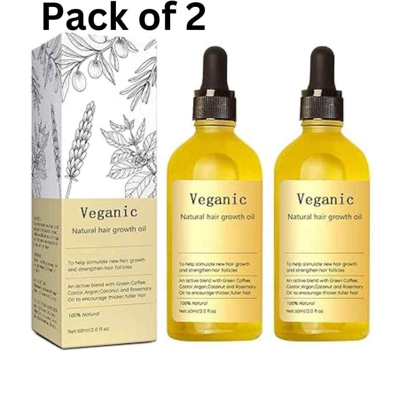 OS Vegan Natural Hair Growth Oil 120 ml (Pack of 2) PRODUCT CODE (OS1252)