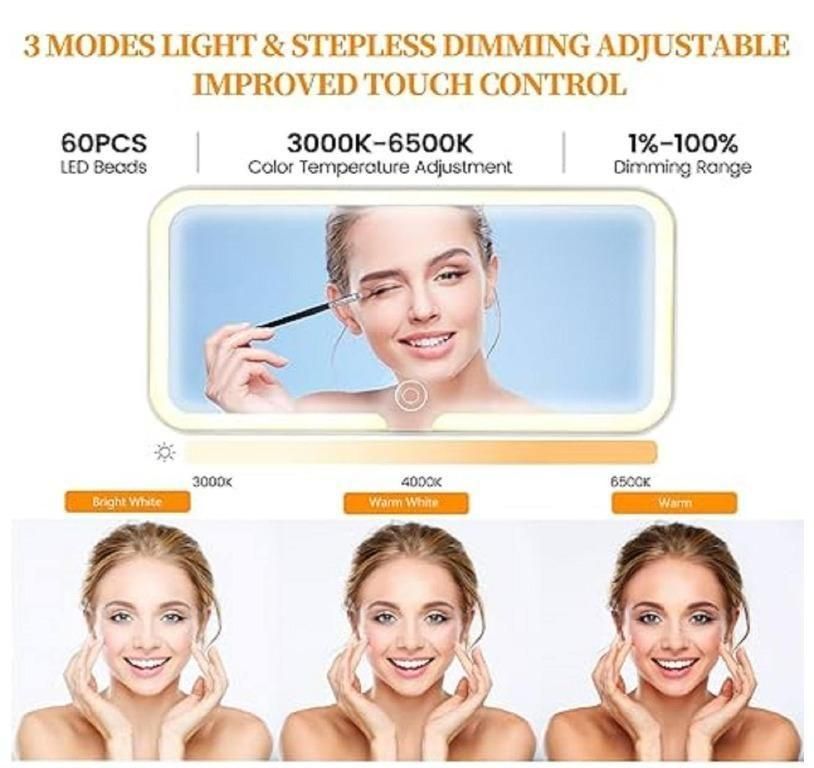 OS Rechargeable Car Makeup Mirror with LED Lights PRODUCT CODE (OS0004830)