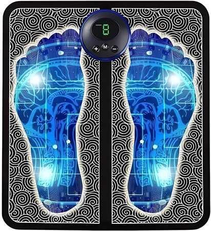 OS Foot Massager Feet Massage Machine ,Electronic Muscle Stimulator Massage Mat USB Rechargeable Massager (Black) PRODUCT CODE (OS0002057)