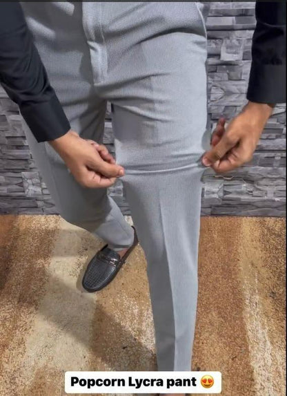 OS Popcorn Fabric Ankle Length Trouser For Men's PRODUCT CODE(OS0008485)