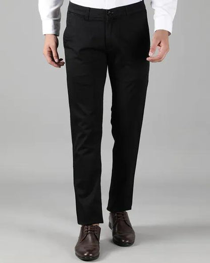 Polyester Blend Solid Slim Fit Mens Formal Trouser