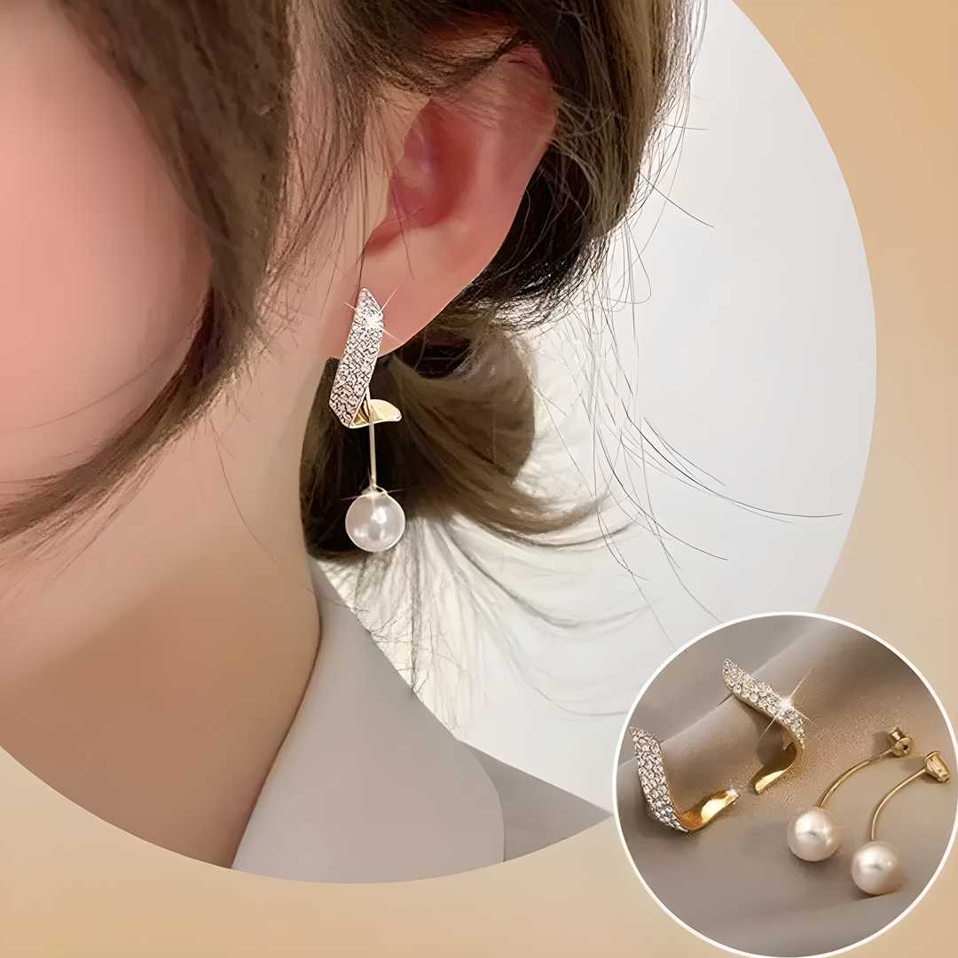 AVR JEWELS Korean Beautiful Pearl Wing Stud Earrings 2 Pcs/Set PRODUCT CODE (OS0006712)