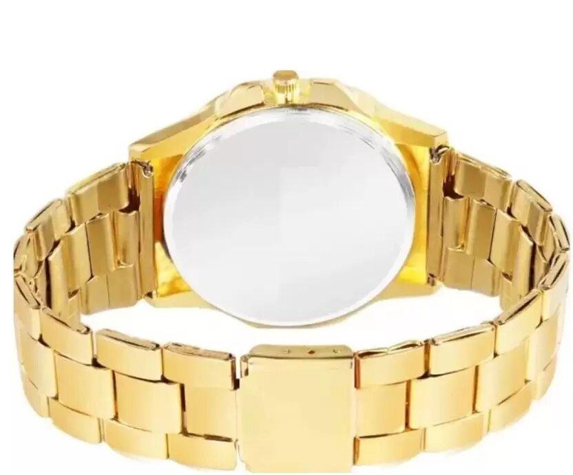 OS Golden Stone Studded Diamond Wrist Watch For Boys & Men PRODUCT CODE (OS0008282)