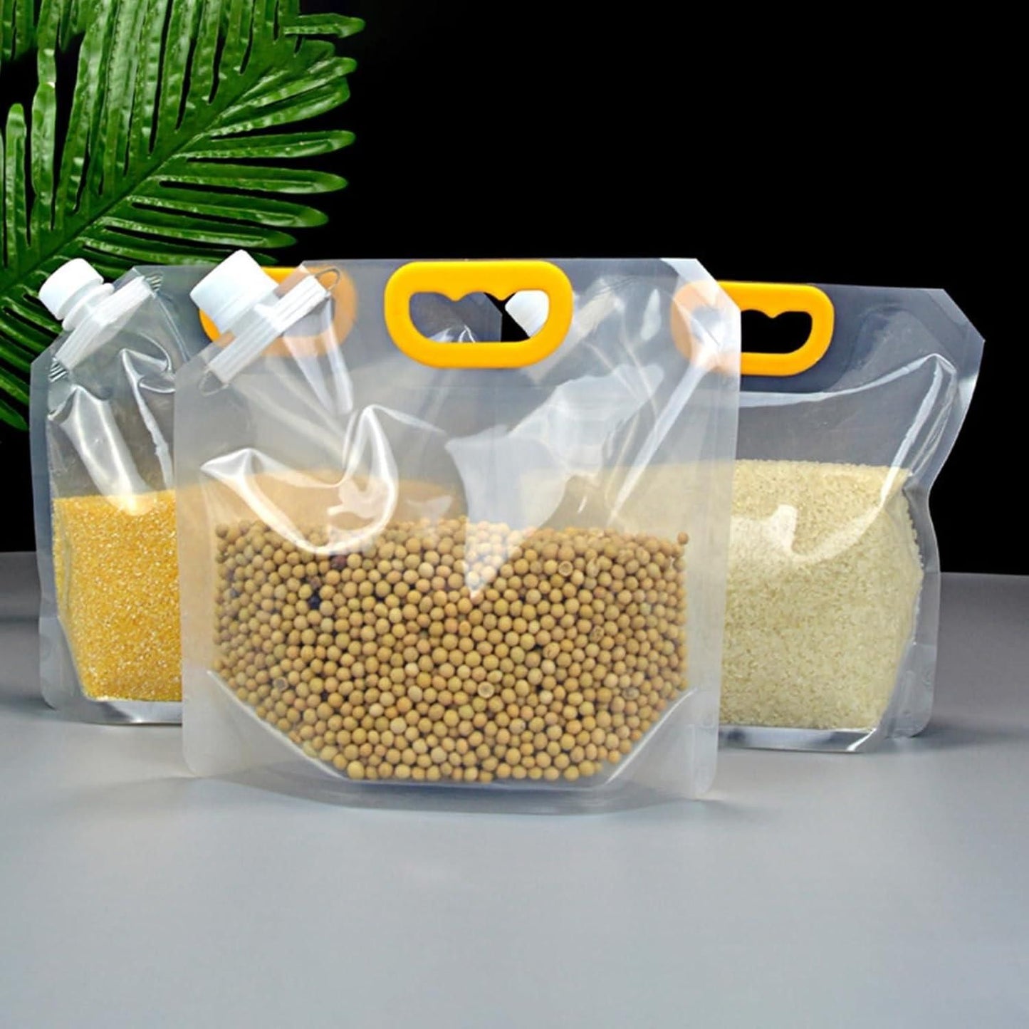 OS Plastic 2 Pcs (1 L) Reusable Grain Moisture Proof Sealed Bag Grain Storage Tank PRODUCT CODE (OS0004750)