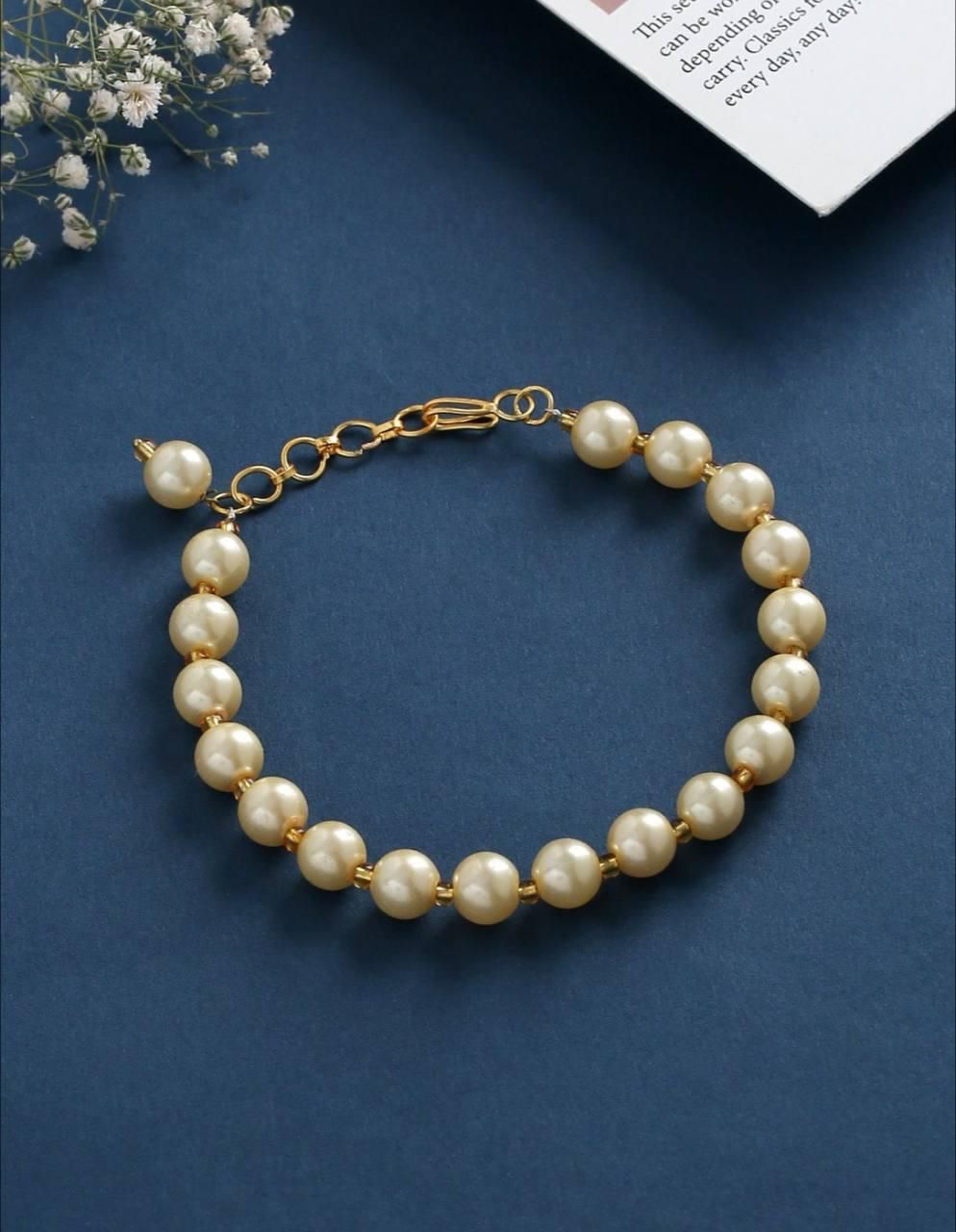 PD Enterprise Gold Plated Pearl Bracelet PRODUCT CODE (OS0006893)