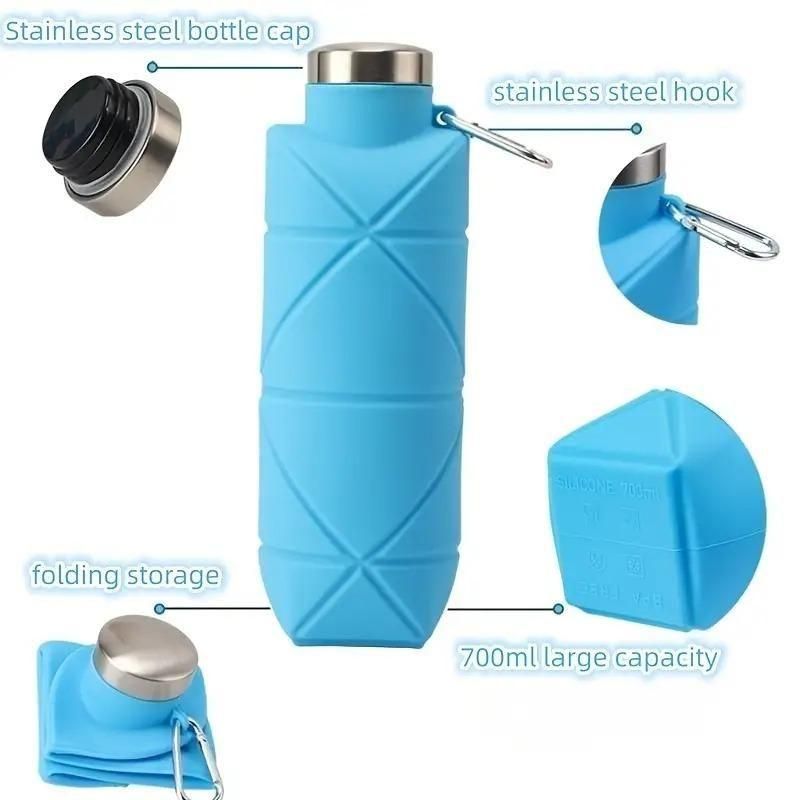 OS Reusable Foldable Silicone Water Bottle with Portable Buckle Silicone 700Ml PRODUCT CODE (OS0004625)