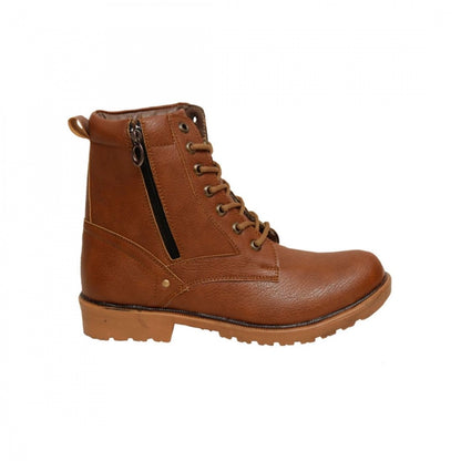 Generic Men Tan Brown Color Synthetic Material Casual Long Boots