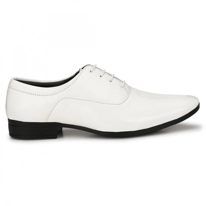 Generic Men's White Color Patent Leather Material Casual Formal Shoes