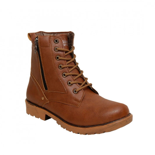 Generic Men Tan Brown Color Synthetic Material Casual Long Boots