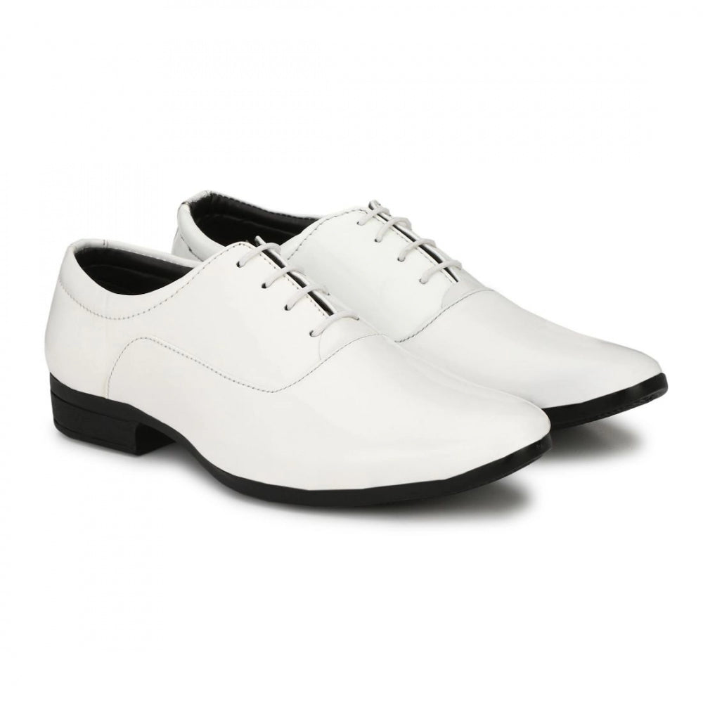 Generic Men's White Color Patent Leather Material Casual Formal Shoes