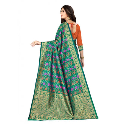 Generic Women's Banarasi silk Saree with Blouse (Multi, 5-6mtr)