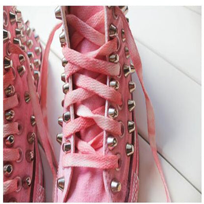 Korean Style Rivet Shoes Distressed High-top Sneakers For Female Students