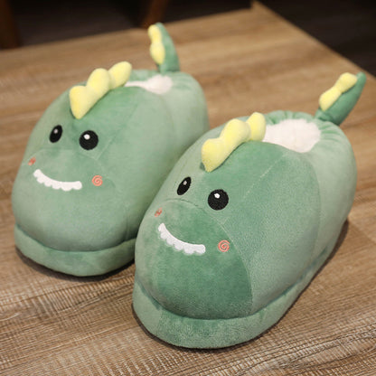 Cute Indoor Thick-soled Non-slip Plush Cartoon Couple Cotton Slippers