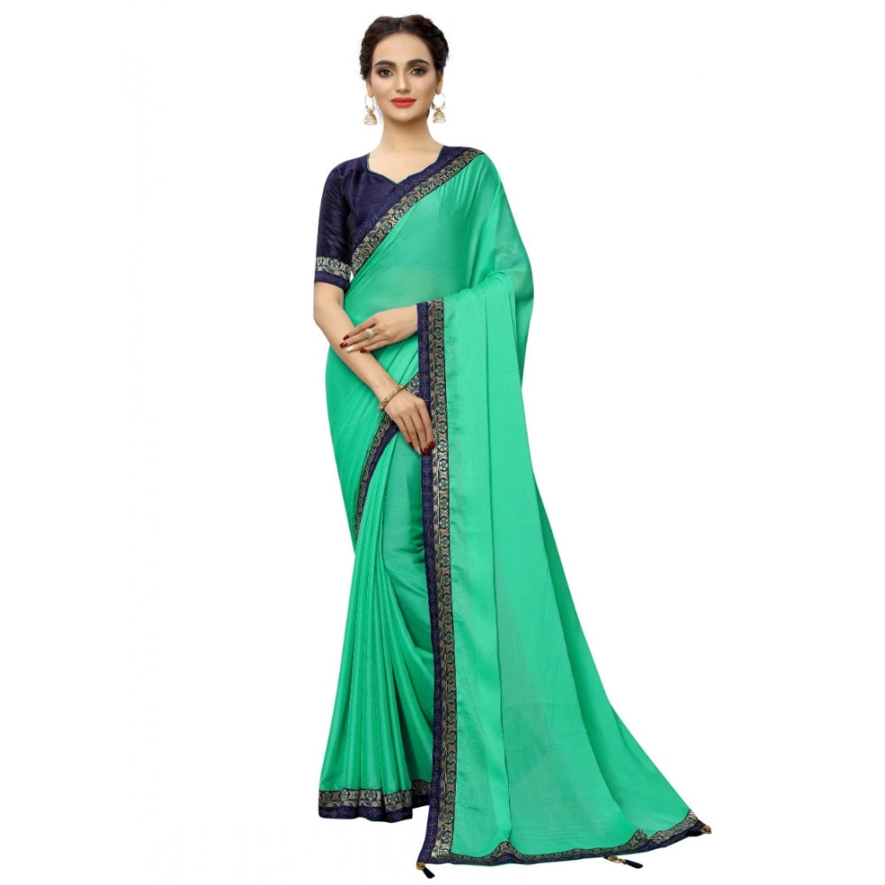 Generic Women's Rangoli Silk Saree with Blouse (Green,5-6 mtrs)