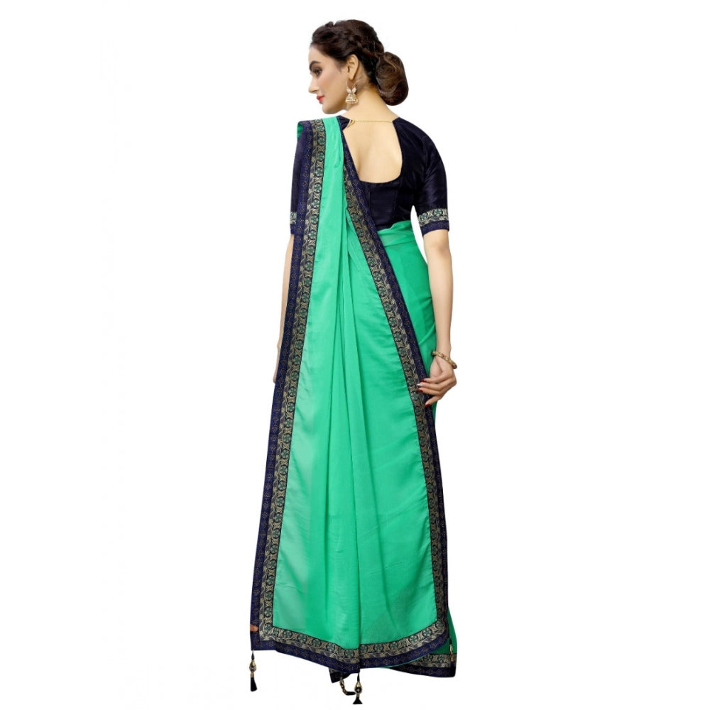 Generic Women's Rangoli Silk Saree with Blouse (Green,5-6 mtrs)