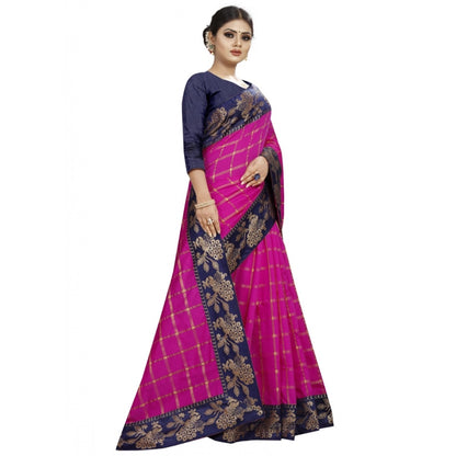 Generic Women's Panetar Silk Saree with Blouse (Pink,5-6 mtrs)