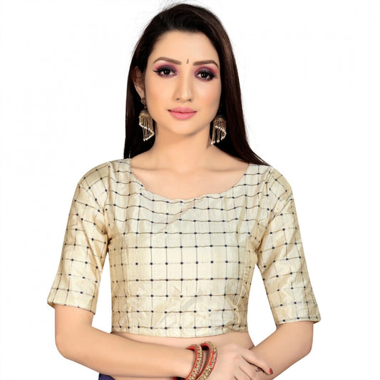 Generic Women's Brocade, Inner-Cotton Full Stitched Padded Blouse (Chiku )