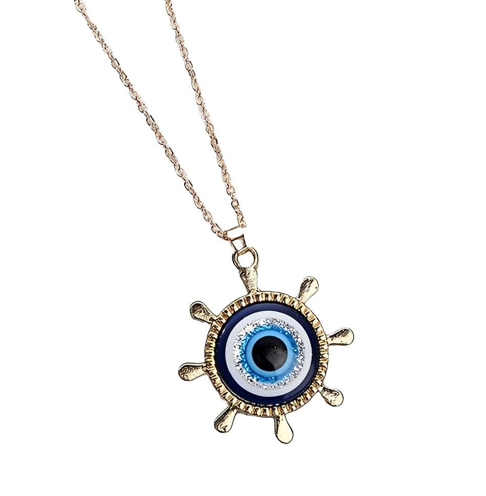 Western Silver Evil Eye Chain Necklace For Women & Girls PRODUCT CODE (OS0006900)