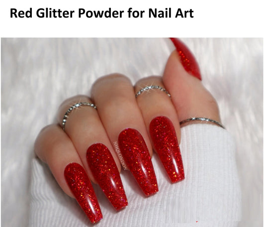 OS Premium Nail Glitter Powder for Nail Art Red 21 PRODUCT CODE (OS0001332)