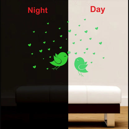 Generic Green Birds And Star Radium Wall Sticker