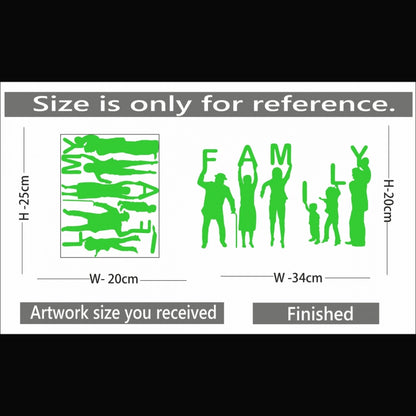 Generic Green Family Radium Wall Sticker