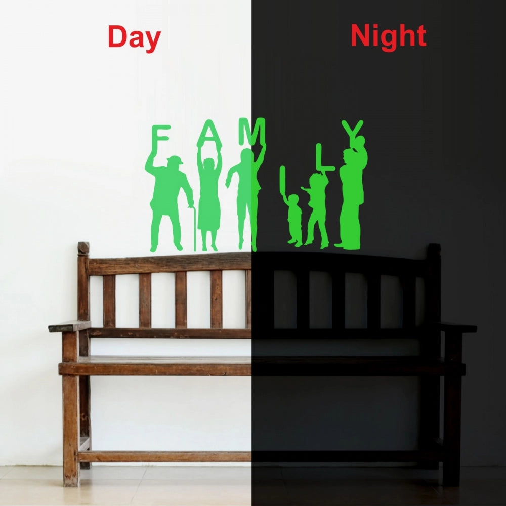 Generic Green Family Radium Wall Sticker