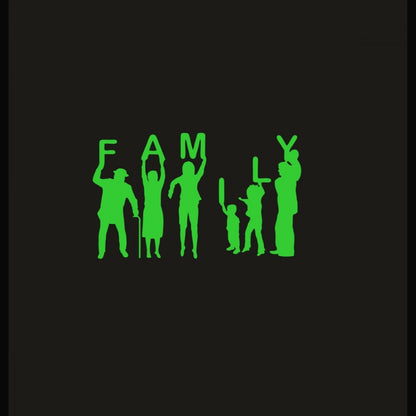 Generic Green Family Radium Wall Sticker