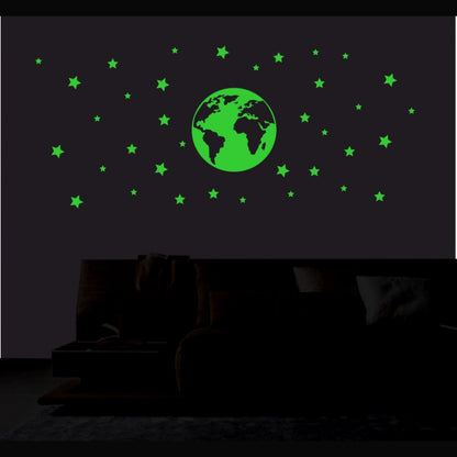 Generic Green Star And Earth Decorative Radium Sticker Wall Sticker