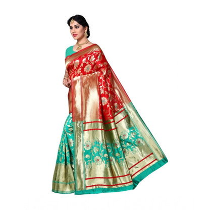 Generic Women's Jacquard Silk Saree With Blouse (Green,6-3 Mtrs)