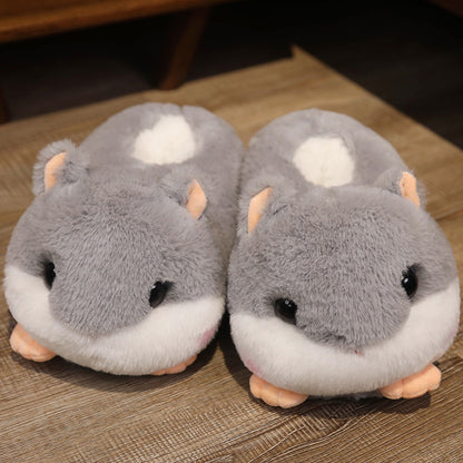 Cute Indoor Thick-soled Non-slip Plush Cartoon Couple Cotton Slippers