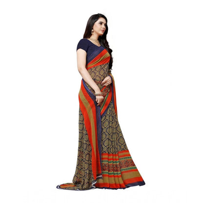 Generic Women's Georgette Saree(Blue,5-6 Mtrs)