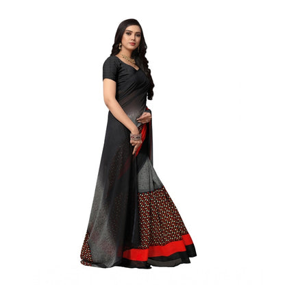 Generic Women's Georgette Saree(Black,5-6 Mtrs)