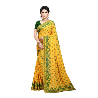 Generic Women's Georgette Saree(Green,5-6 Mtrs)