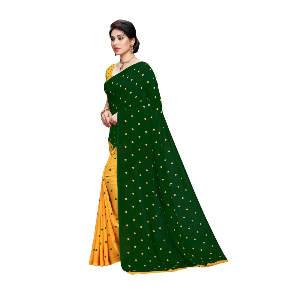 Generic Women's Georgette Saree(Green,5-6 Mtrs)