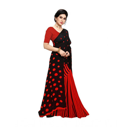 Generic Women's Georgette Saree(Red,5-6 Mtrs)