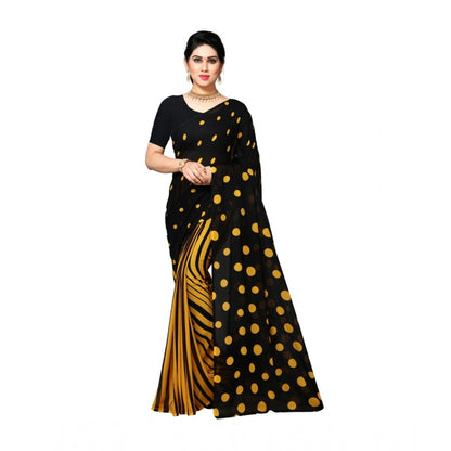 Generic Women's Georgette Saree(Yellow,5-6 Mtrs)