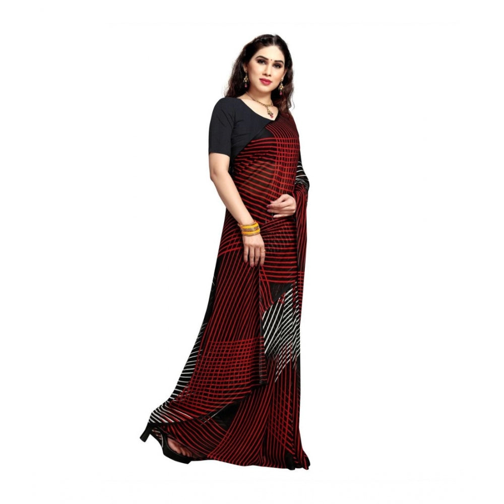 Generic Women's Georgette Saree(Black,5-6 Mtrs)